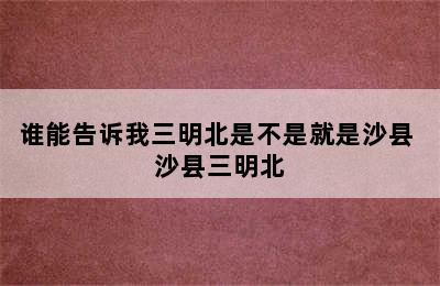 谁能告诉我三明北是不是就是沙县 沙县三明北